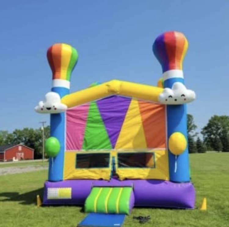 BIRTHDAY BALLOON Large Bounce House with Slide