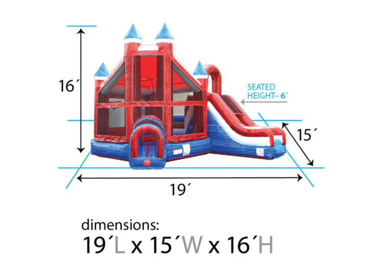 All American Bounce Castle and Slide Combo 2