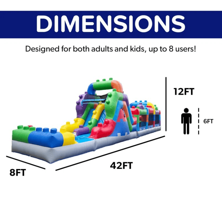 Block Party Obstacle Course with Slide 2