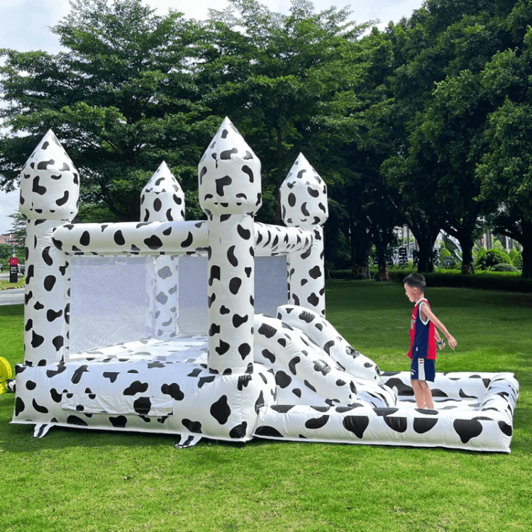 MOO! Cow/Rodeo Bounce House with Slide and Ball Pit