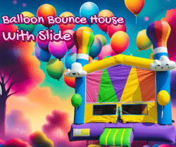 BIRTHDAY BALLOON Large Bounce House with Slide