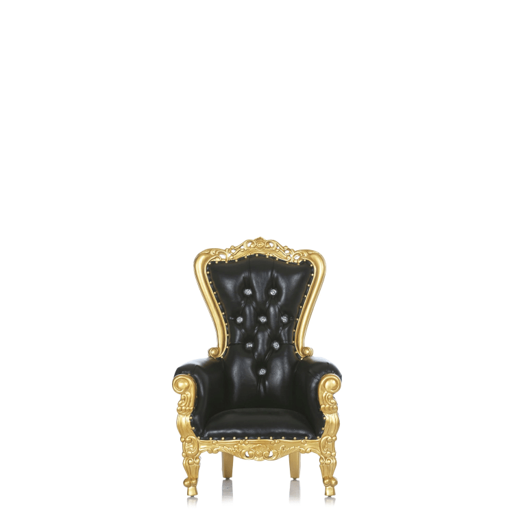 Black/Gold Luxe Kids Throne Chair